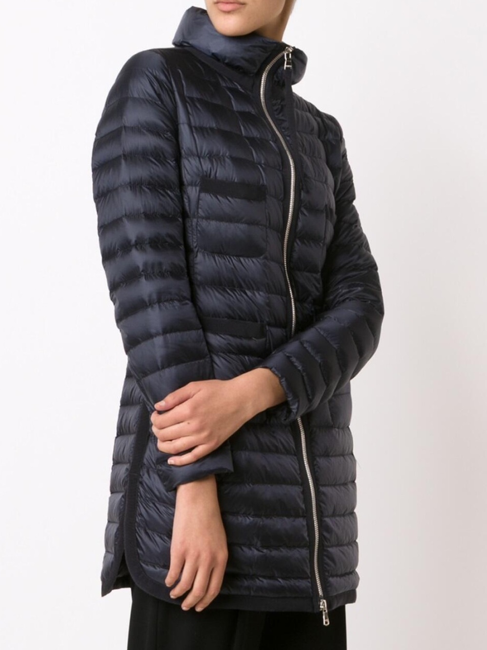 MONCLER Bogue Navy Blue Quilted Down Coat Small